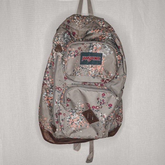 Jansport Handbags - Jansport Floral Backpack Grey